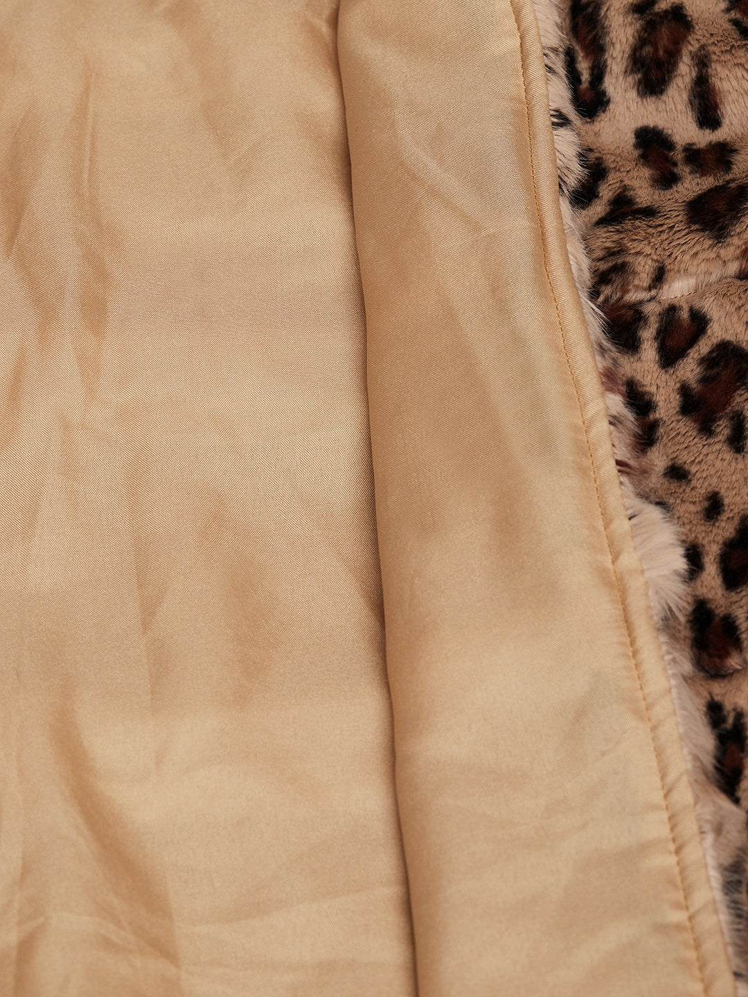 Women's Animal Print Faux Fur Open Jacket