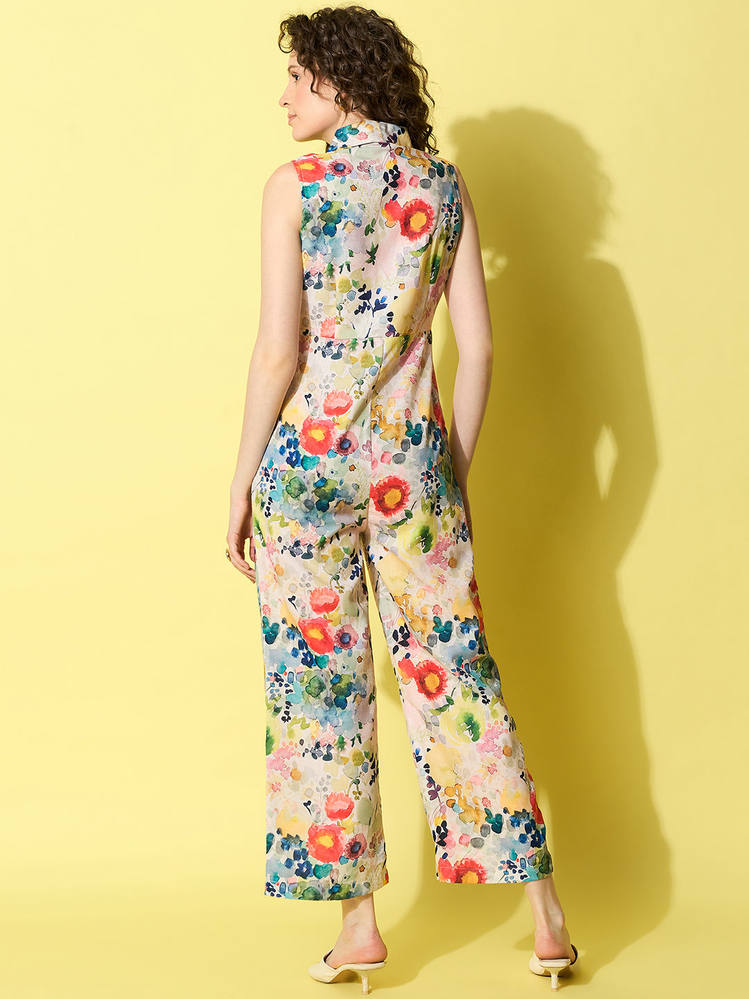 StyleStone Women's Floral Lapel style Jumpsuit