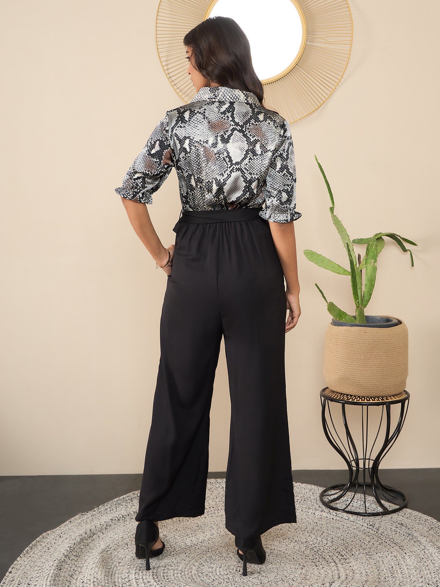 StyleStone Women's  Jumpsuit with Floral Print