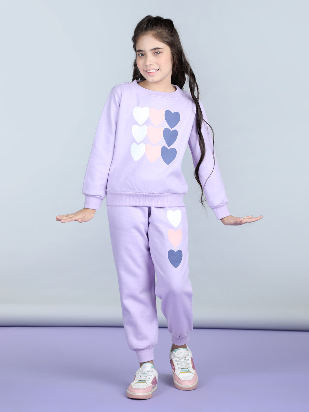 StyleStone Girls Heart Printed Tracksuit