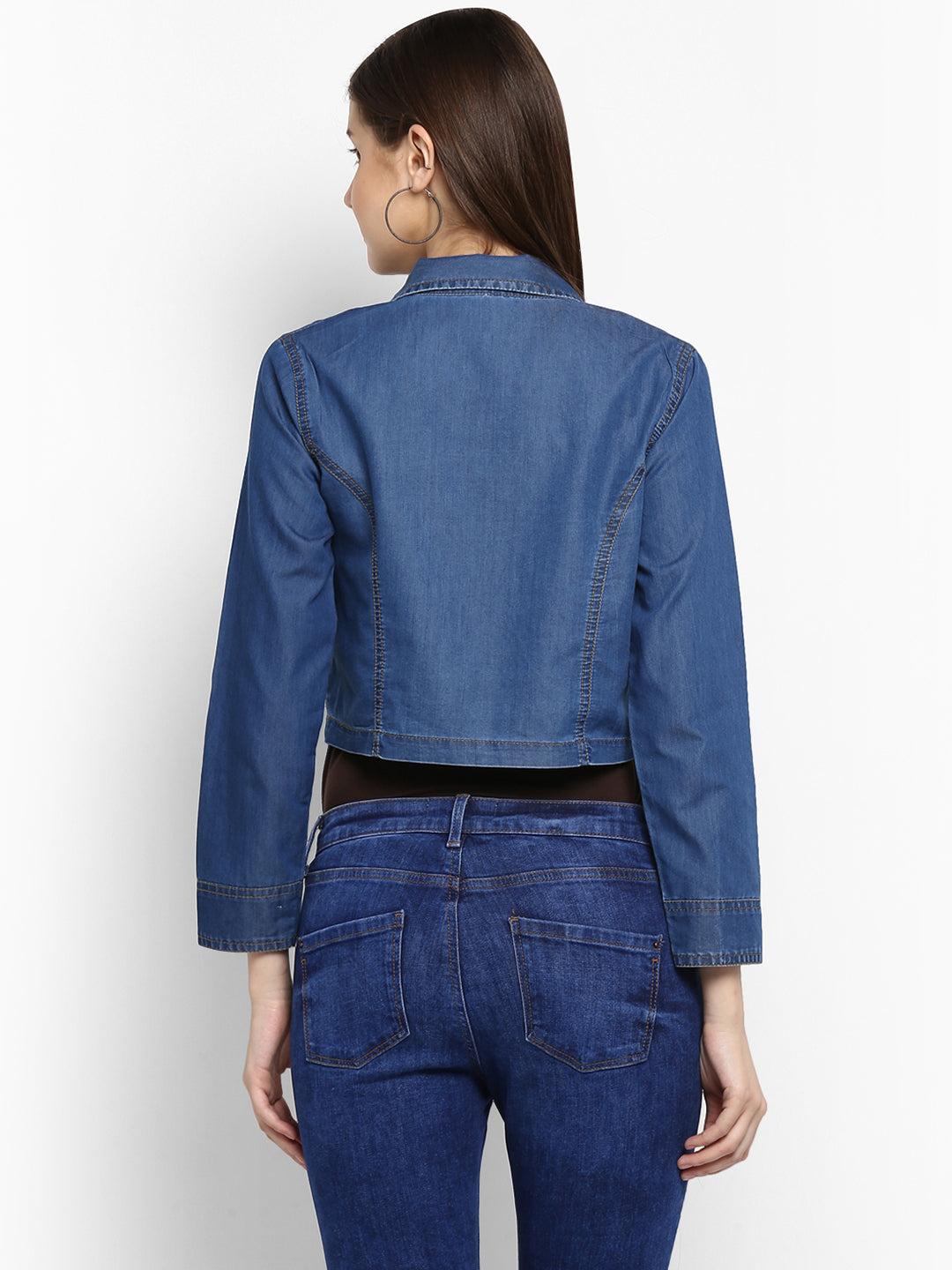 Women's Denim Pleating and Smocking detail Shrug