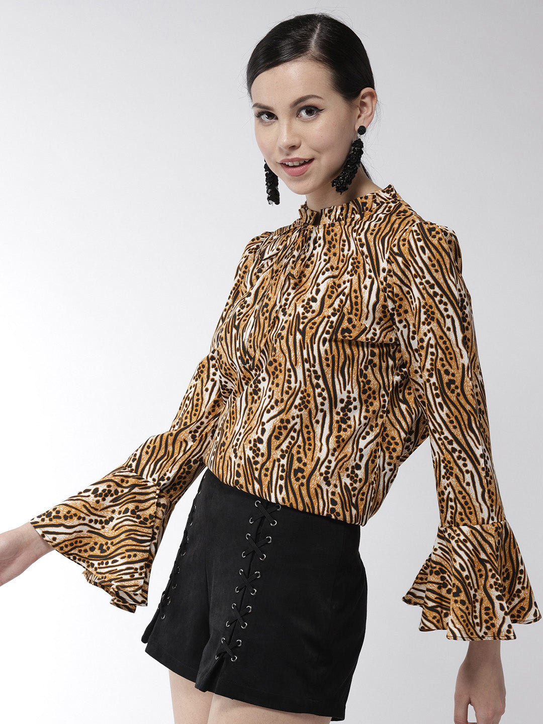 Women's Leopard Print Polyester Top