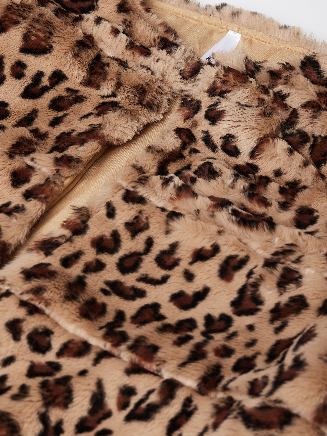 Women's Animal Print Faux Fur Open Jacket