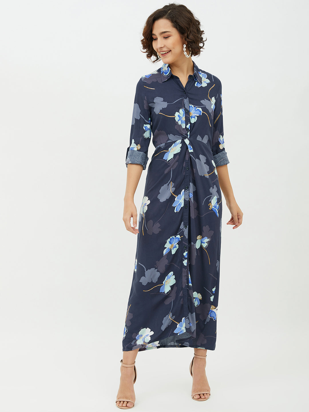 Women's Floral Print Cotton Long Dress