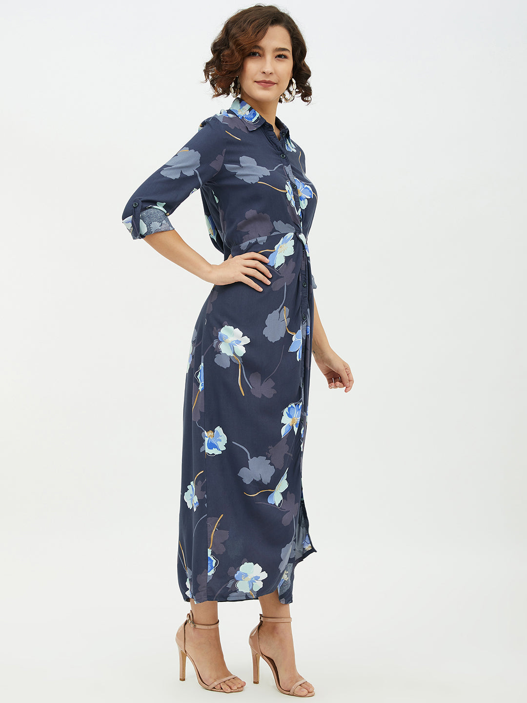 Women's Floral Print Cotton Long Dress