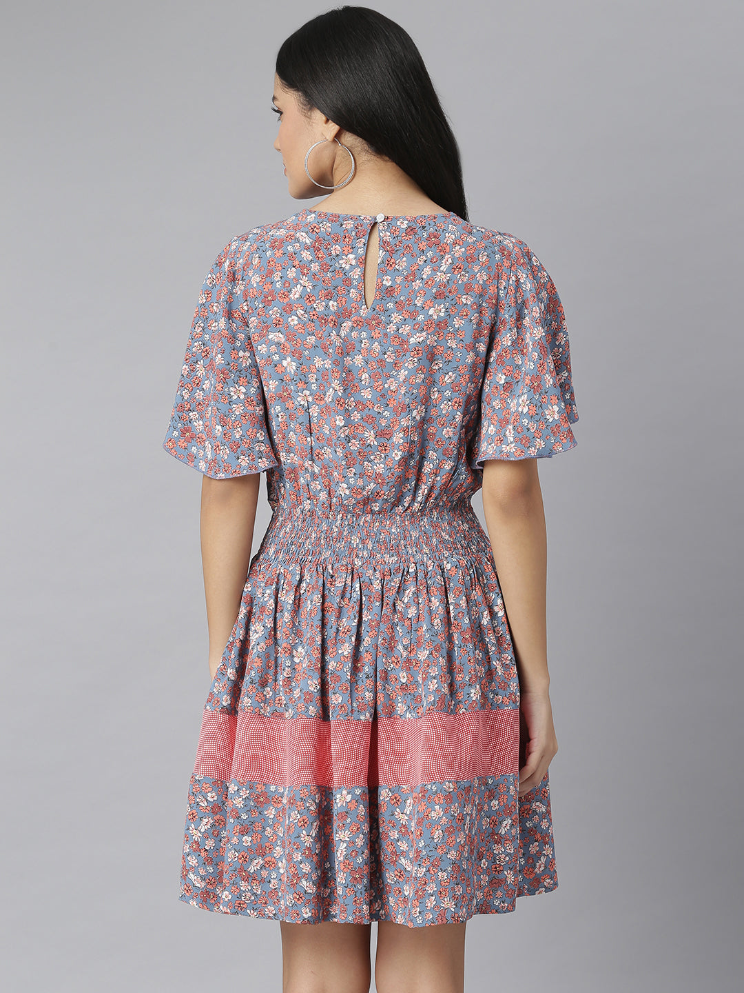 Women's Floral Printed Fit and Flare Dress