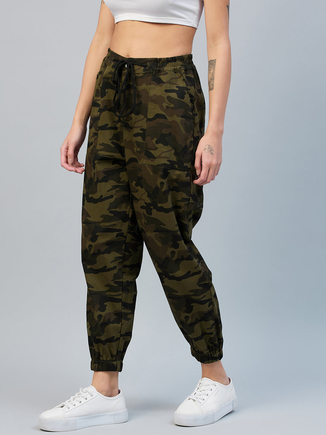 Women's Army Print Cotton Twill Jogger – Stylestone