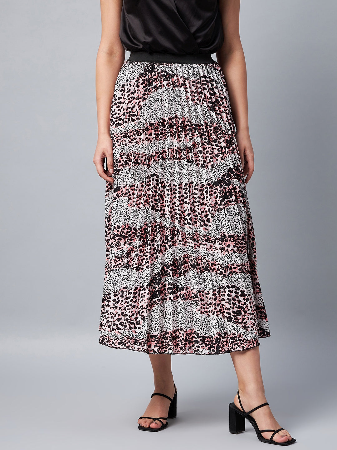 Women's Animal Print Pleated Skirt