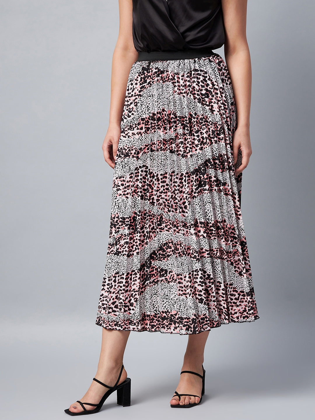 Women's Animal Print Pleated Skirt